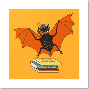 Bat granny book lover Posters and Art